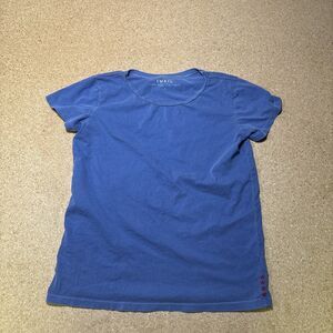 Imrie Womens Blue Basic Tee Size M Organic Cotton Made In USA G3